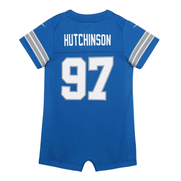 Aidan hutchinson detroit lions nike newborn infant game romper jersey Blue 6 9 MO