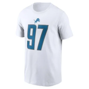Aidan hutchinson detroit lions nike player name number t shirt White M