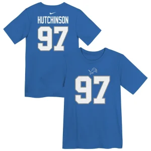Aidan hutchinson detroit lions nike preschool player name number t shirt Blue