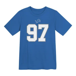 Aidan hutchinson detroit lions nike preschool player name number t shirt Blue 56