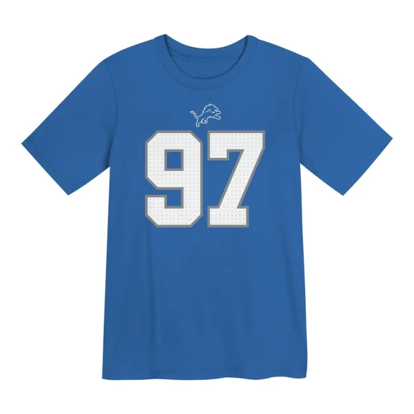 Aidan hutchinson detroit lions nike preschool player name number t shirt Blue 56