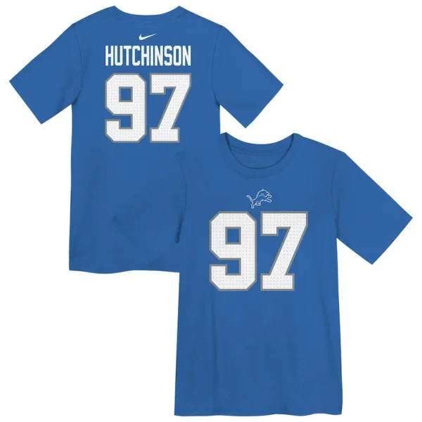 Aidan hutchinson detroit lions nike preschool player name number t shirt Blue