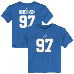 Aidan hutchinson detroit lions nike toddler player name number t shirt Blue