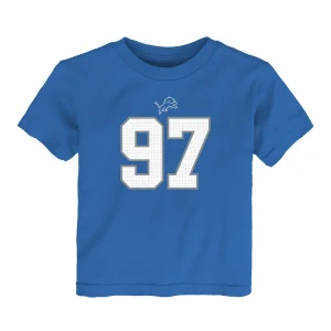 Aidan hutchinson detroit lions nike toddler player name number t shirt Blue 3T
