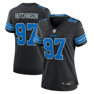 Aidan hutchinson detroit lions nike womens 2nd alternate game jersey Black