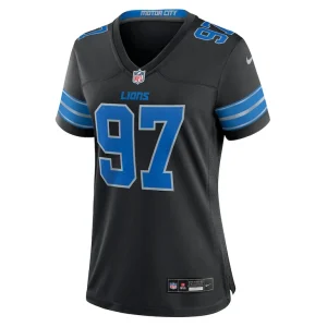 Aidan hutchinson detroit lions nike womens 2nd alternate game jersey Black M