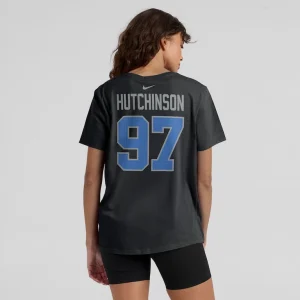Aidan hutchinson detroit lions nike womens player name number t shirt Black 2XL