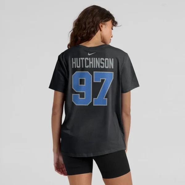 Aidan hutchinson detroit lions nike womens player name number t shirt Black 2XL
