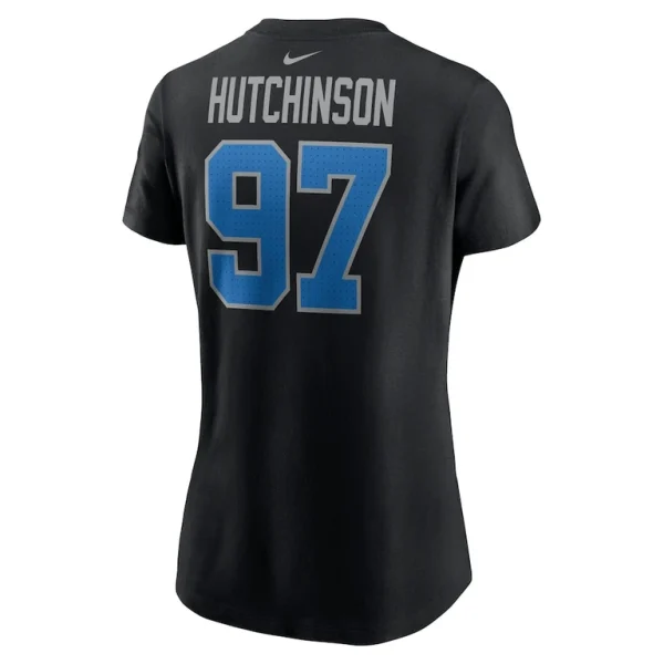 Aidan hutchinson detroit lions nike womens player name number t shirt Black L