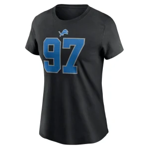 Aidan hutchinson detroit lions nike womens player name number t shirt Black M