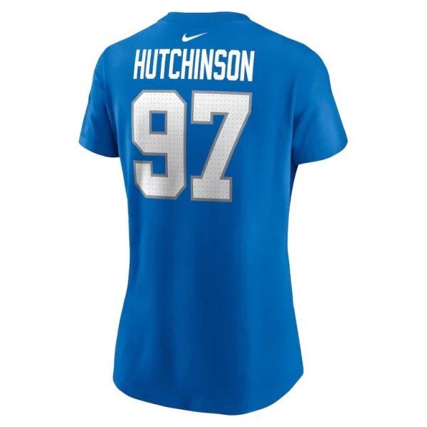 Aidan hutchinson detroit lions nike womens player name number t shirt Blue L