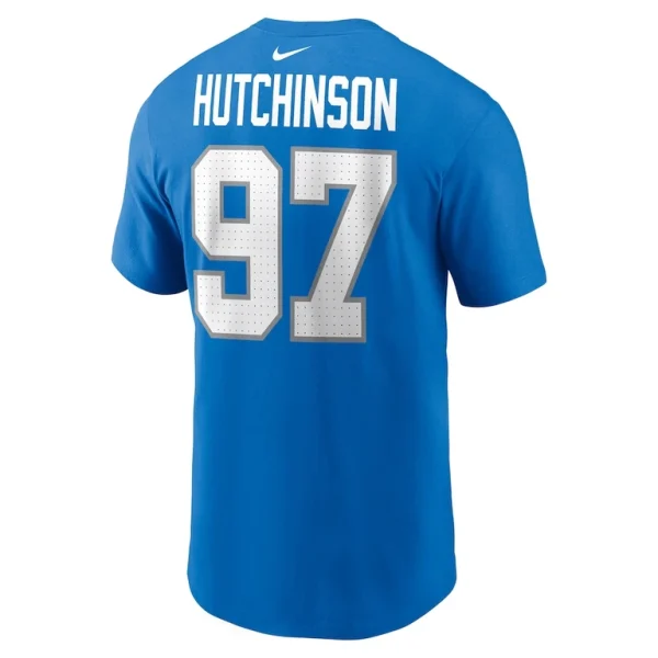 Aidan hutchinson detroit lions nike youth player name number t shirt Blue Yth L