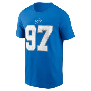 Aidan hutchinson detroit lions nike youth player name number t shirt Blue Yth M