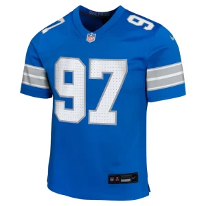 Aidan hutchinson detroit lions nike youth team player game jersey Blue Yth M