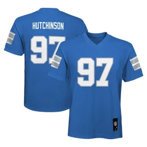Aidan hutchinson detroit lions youth replica player jersey Blue