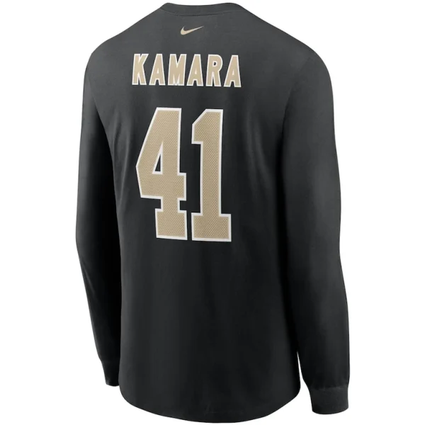Alvin kamara new orleans saints nike player name number long sleeve t shirt Black L