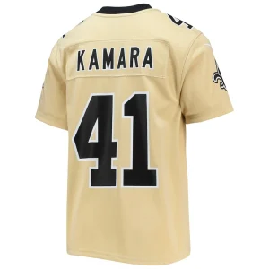 Alvin kamara new orleans saints nike youth inverted team game jersey Gold Yth L