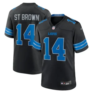 Amon ra st. brown detroit lions nike 2nd alternate game jersey Black