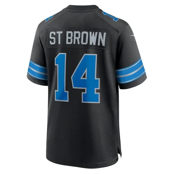 Amon ra st. brown detroit lions nike 2nd alternate game jersey Black L