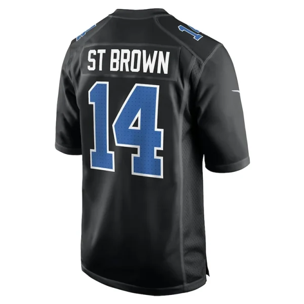 Amon ra st. brown detroit lions nike carbon fashion jersey Carbon black L