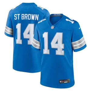 Amon ra st. brown detroit lions nike game jersey Blue