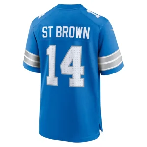 Amon ra st. brown detroit lions nike game jersey Blue L