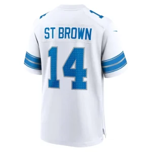 Amon ra st. brown detroit lions nike game jersey White L