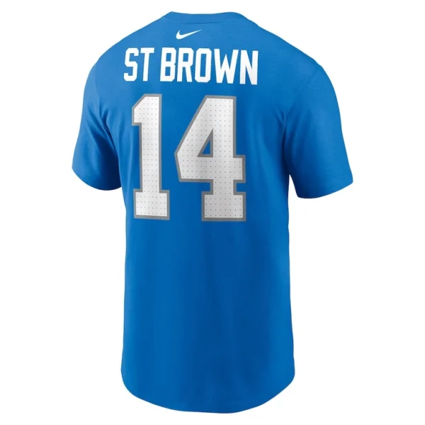 Amon ra st. brown detroit lions nike name number t shirt Blue L