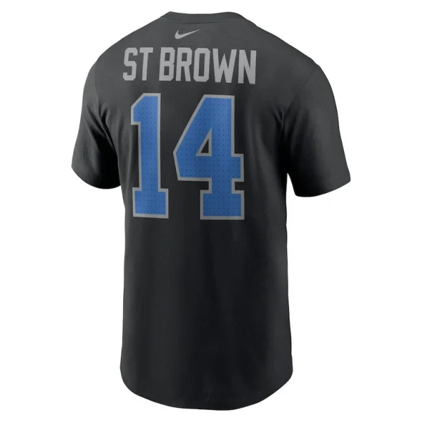 Amon ra st. brown detroit lions nike player name number t shirt Black L