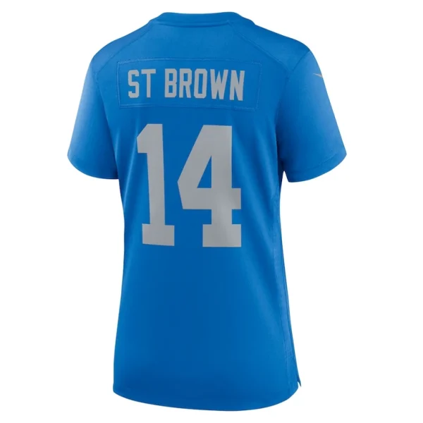 Amon ra st. brown detroit lions nike womens alternate game jersey Blue L