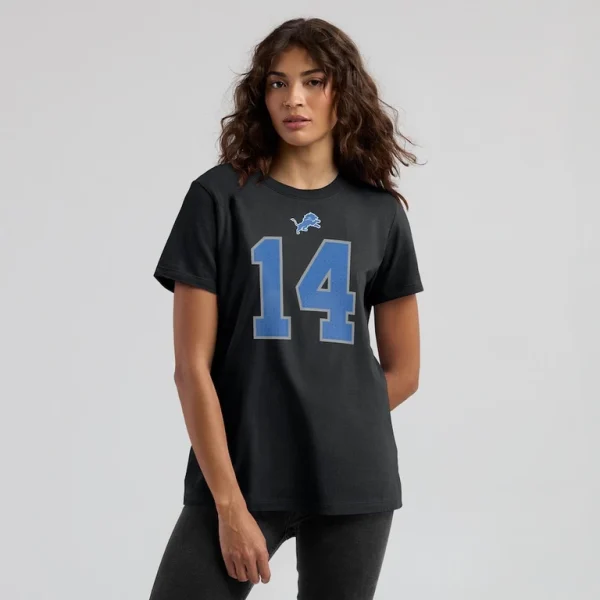 Amon ra st. brown detroit lions nike womens player name number t shirt Black XL