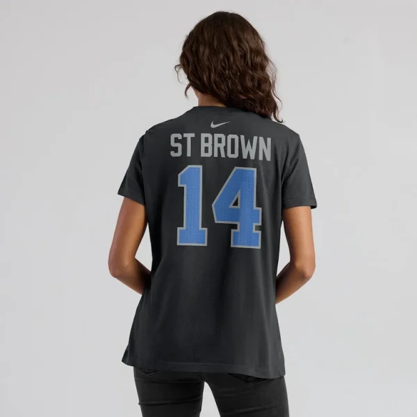 Amon ra st. brown detroit lions nike womens player name number t shirt Black XXL
