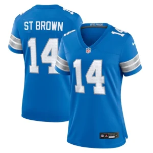 Amon ra st. brown detroit lions nike womens team game jersey Blue