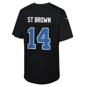 Amon ra st. brown detroit lions nike youth fashion game jersey Carbon black Yth L