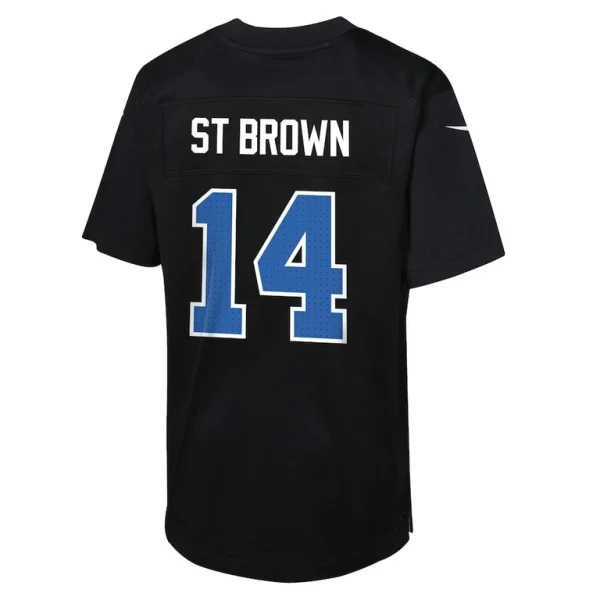 Amon ra st. brown detroit lions nike youth fashion game jersey Carbon black Yth L