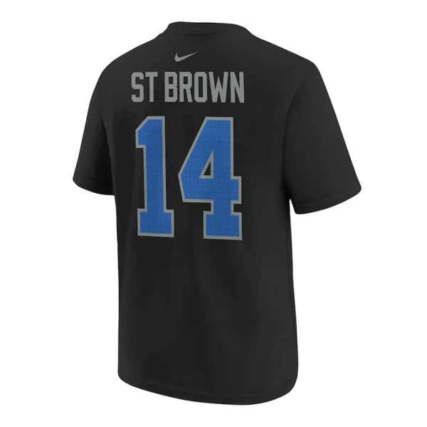 Amon ra st. brown detroit lions nike youth player name number t shirt Black Yth L