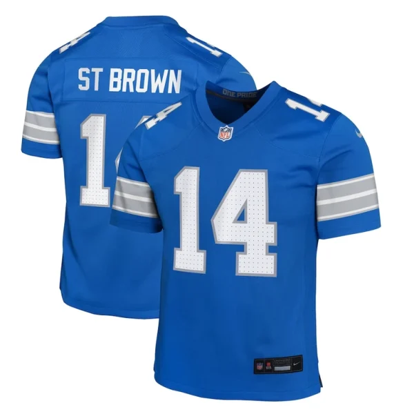Amon ra st. brown detroit lions nike youth team player game jersey Blue