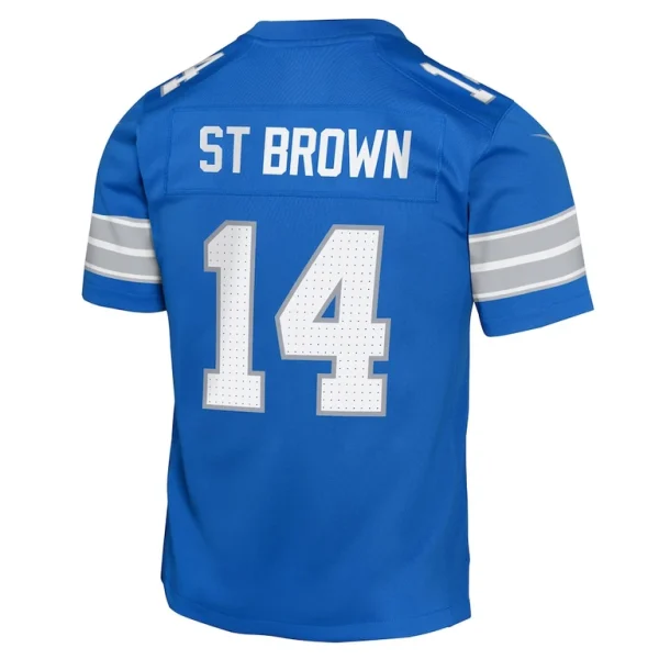 Amon ra st. brown detroit lions nike youth team player game jersey Blue Yth L