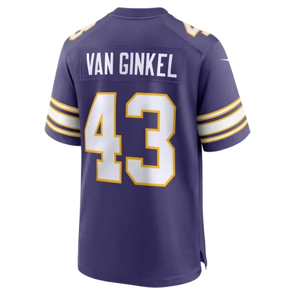 Andrew van ginkel minnesota vikings nike alternate game jersey Purple L