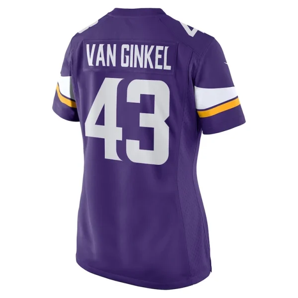 Andrew van ginkel minnesota vikings nike womens team game jersey Purple L