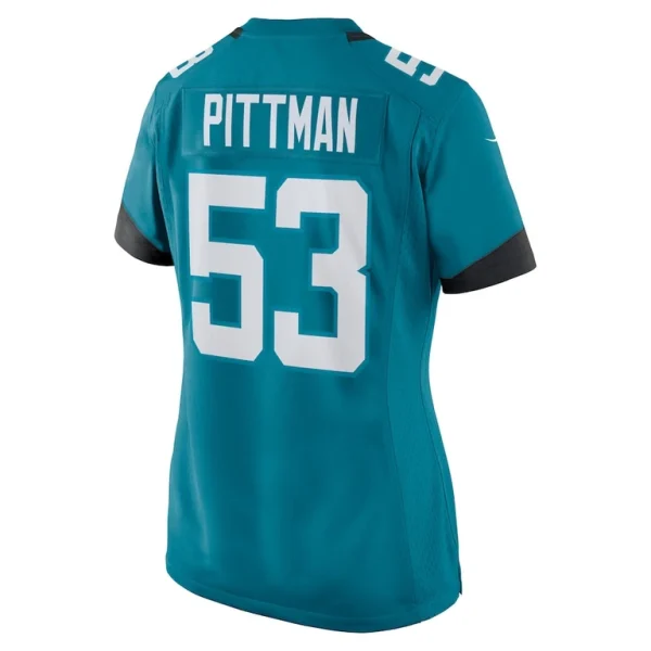 Anthony pittman jacksonville jaguars nike womens team game jersey Teal L