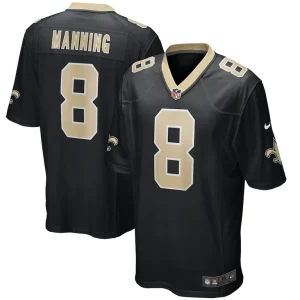 Archie manning new orleans saints nike game retired player jersey Black