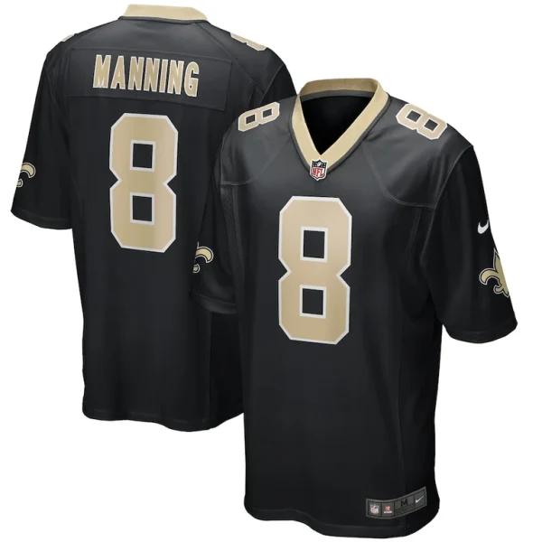 Archie manning new orleans saints nike game retired player jersey Black