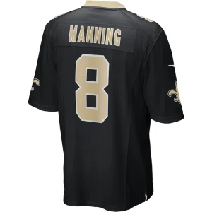 Archie manning new orleans saints nike game retired player jersey Black L