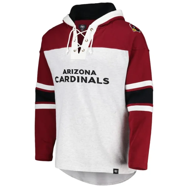 Arizona cardinals 47 gridiron lace up pullover hoodie Heather gray M