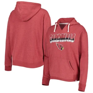 Arizona cardinals 47 womens color rise kennedy notch neck pullover hoodie cardinal Cardinal