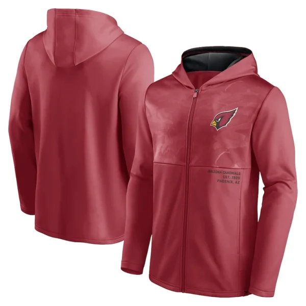 Arizona cardinals achopeca defender full zip hoodie jacket cardinal Cardinal