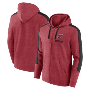 Arizona cardinals achopeca gains full zip hoodie Heather cardinal