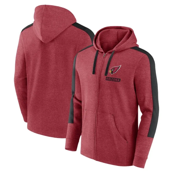 Arizona cardinals achopeca gains full zip hoodie Heather cardinal