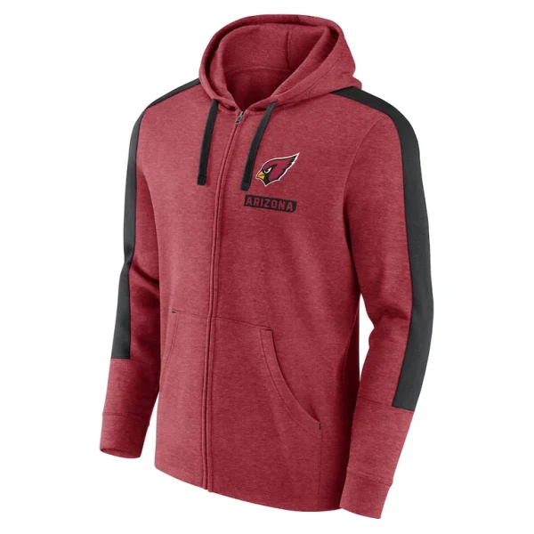 Arizona cardinals achopeca gains full zip hoodie Heather cardinal M